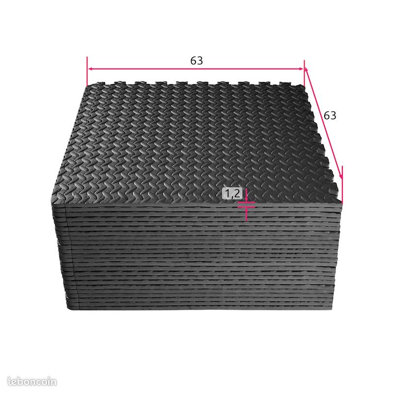 Dalle amortissante x24 - dalle antichoc 8,64m2 (4,80x1,80m) - dalle gym - sol gym - Tapis de Protection - Tapis de Fitness - Neuve – Livraison gratuite en Europe ⭐⭐⭐ (image 4)