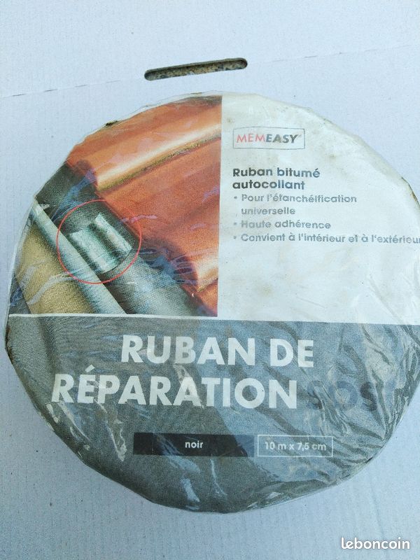 Ruban bitumé autocollant 10m x 7,5cm - Neuf (image 1)