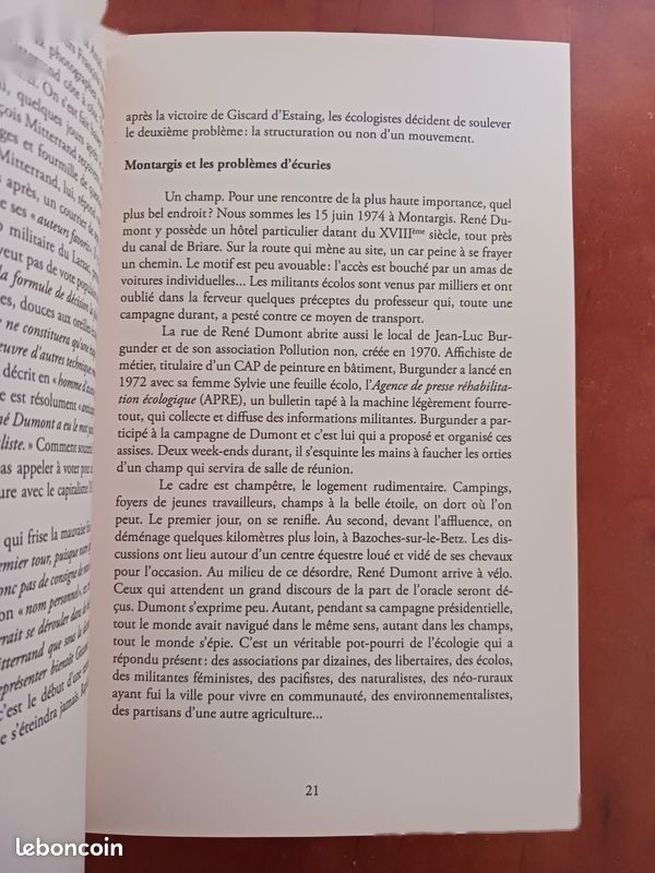 Une Histoire De L'écologie Politique - De René Dumont À Nicolas Hulot Arthur Nazaret 9782354611583 (image 5)