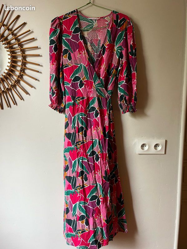 Robe longue fleurie camaïeu femme taille S Vêtements