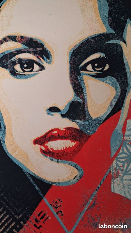Sérigraphie Shepard Fairey Obey GOLDEN FUTURE Signée Numérotée 339/450 - 24x18 Pouces