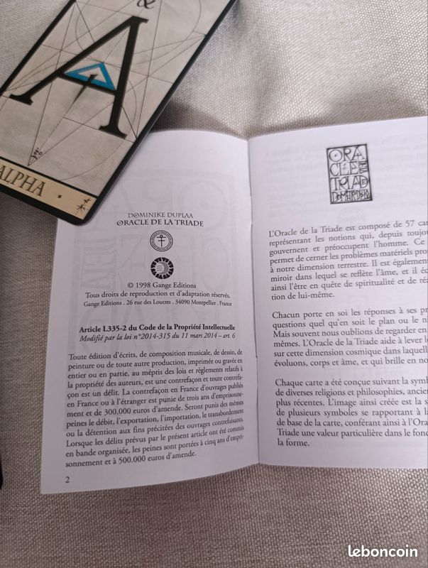 GRAND TAROT DIVINATOIRE BELLINE 1966 Ésotérisme EUR 200,00 - FR