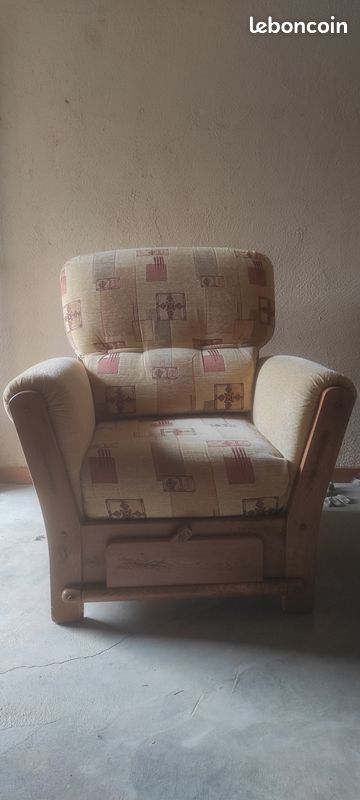 Canapé 3 places et 1 fauteuil en chêne 300 (image 1)