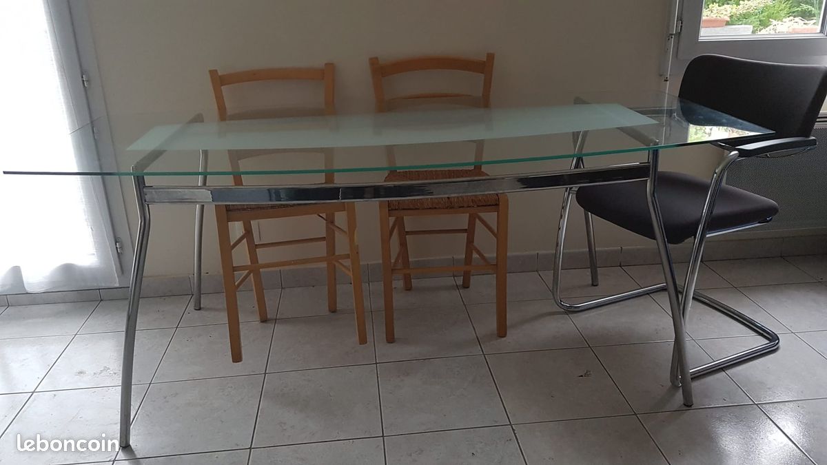 Table à manger transparente en verre trempé (image 2)