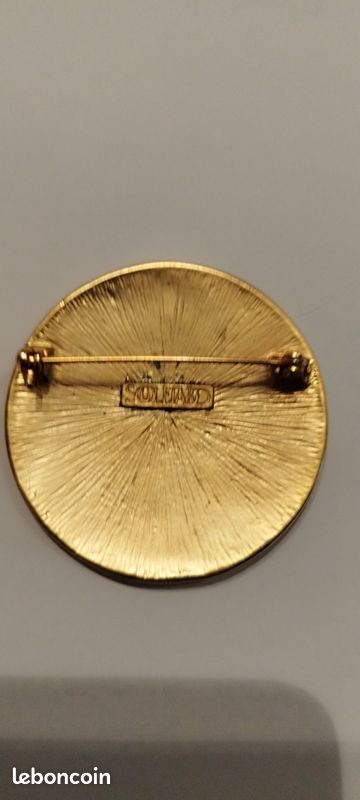 Broche Ronde étoile/soleil En Métal Doré Mat - Signée Soleiado - Années 80/90 - Occasion Vintage
