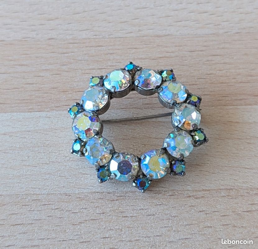 Broche ancienne sertie brillants (image 3)