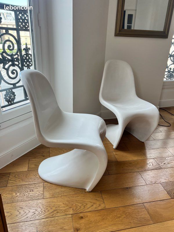 Chaise type Panton Verner blanc (image 3)