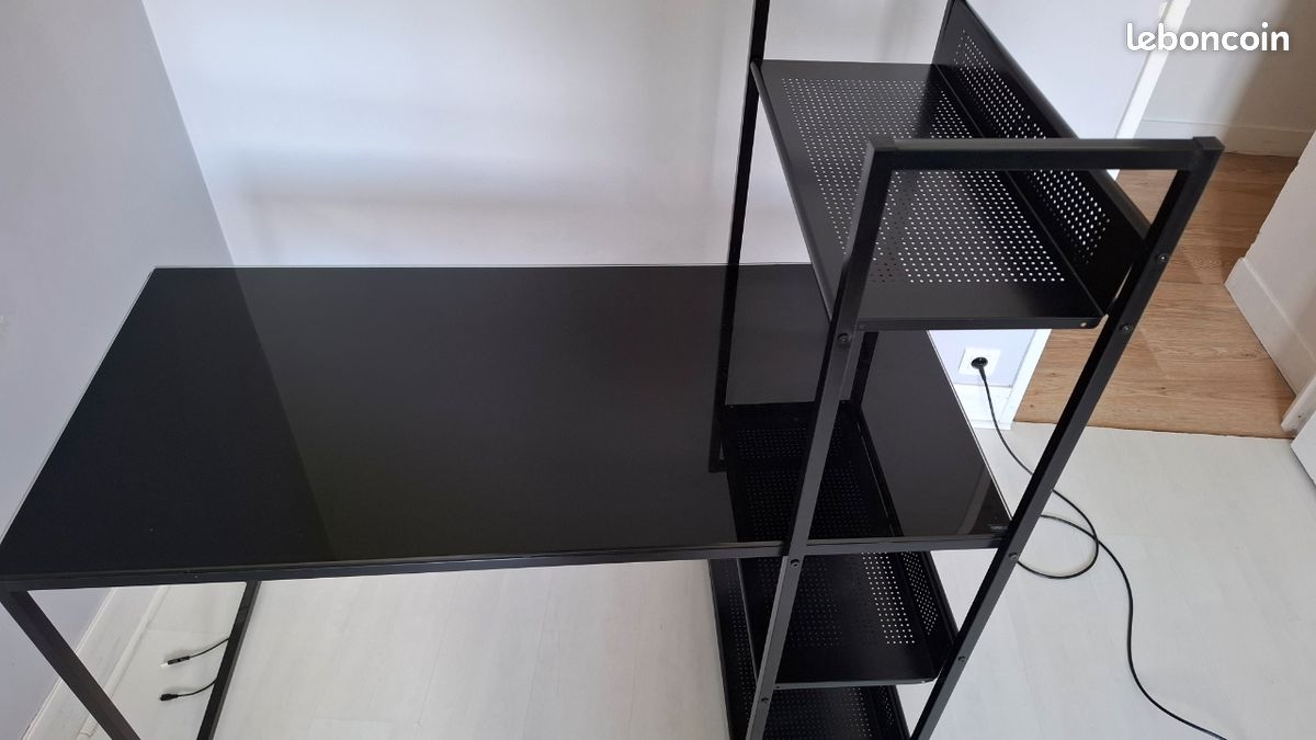 Bureau en verre noir (image 2)