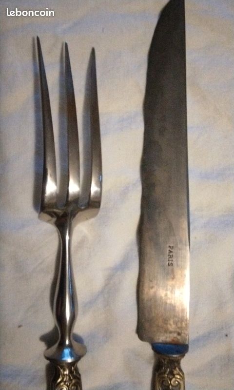 Service à Découper Le Gigot - Couteau Et Fourchette - Ancien - Sans Marque
