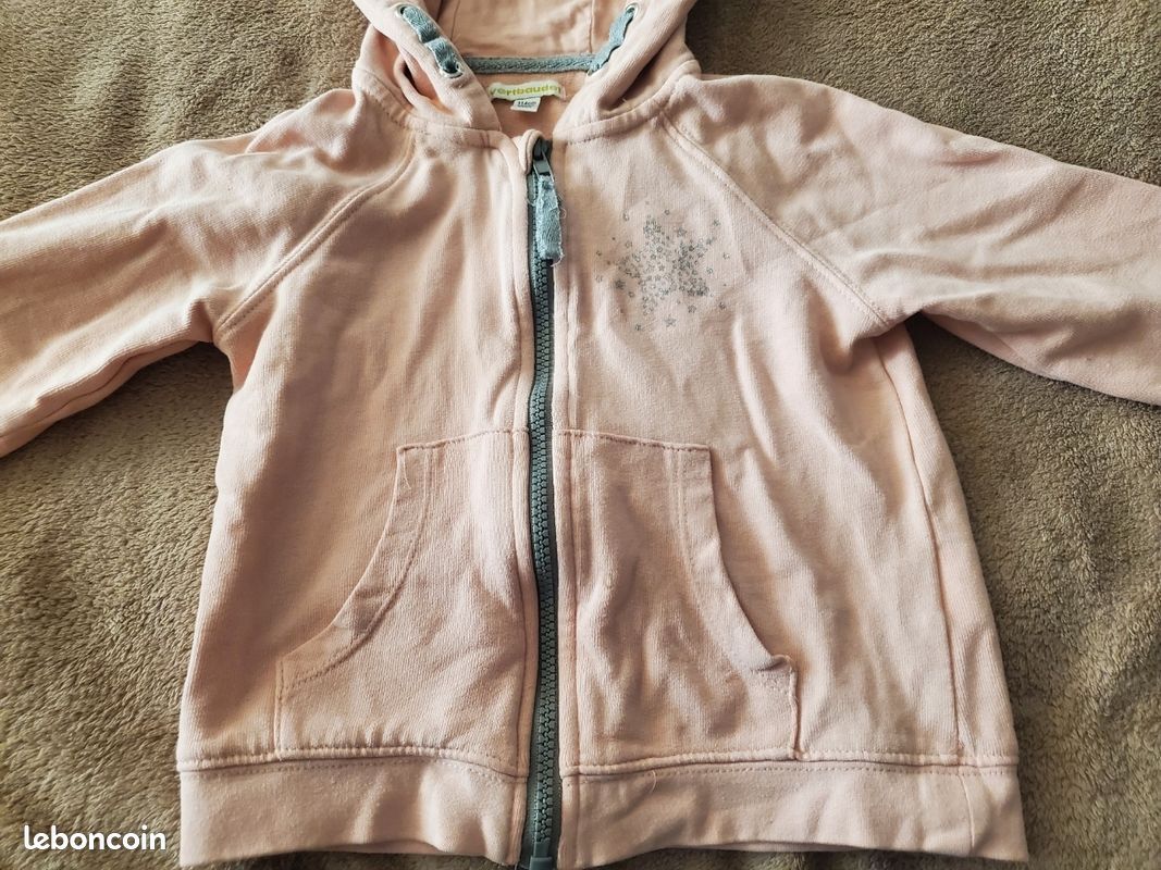 Gilet zip rose 6ans Vertbaudet (image 7)