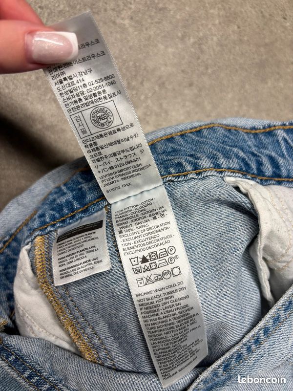 Salopette Levi’s vintage large carpenter trouée denim bleu clair workwear | Taille XS #SLCM236 (image 5)