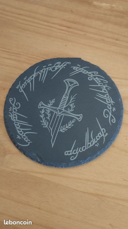 Dessous De Plat Ardoise Le Seigneur Des Anneaux - Gravure LOTR Tolkien - Neuf