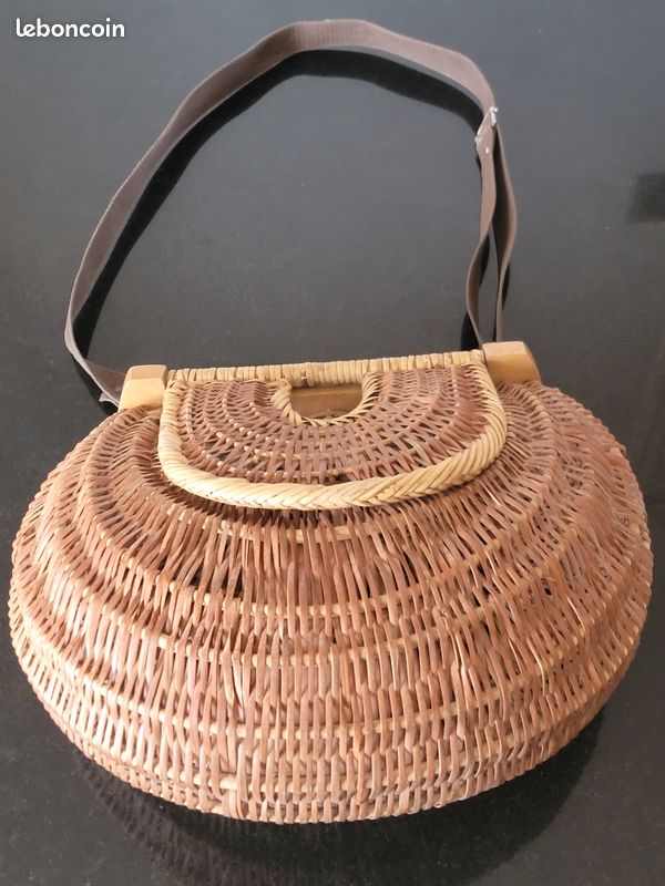 ANCIEN PANIER PECHE A PIED crustacés COQUILLAGE ANTIQUE FISHING CREEL