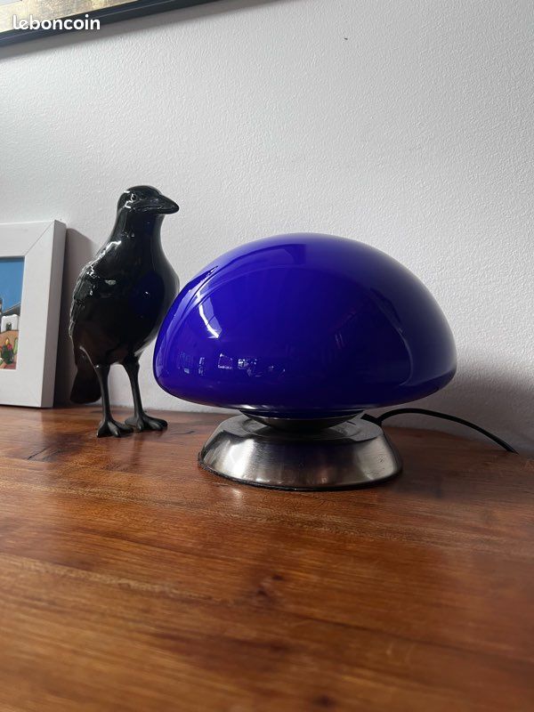 Lampe champignon tactile bleu - vintage (image 6)