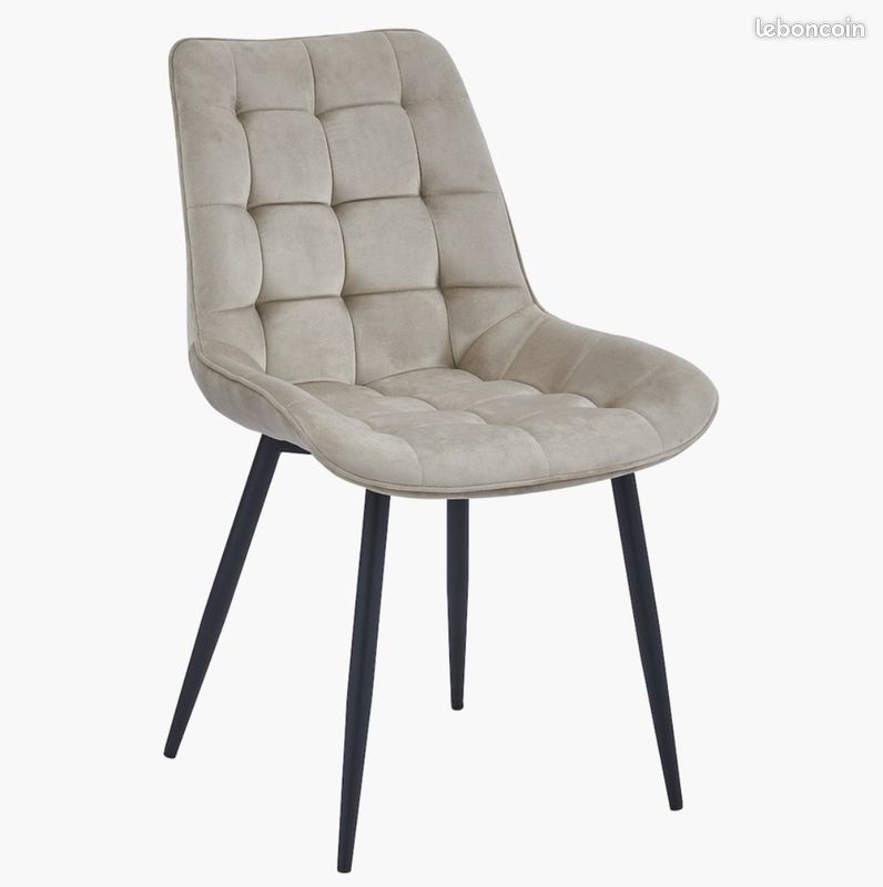 Chaises velours beige NEUVES (image 1)