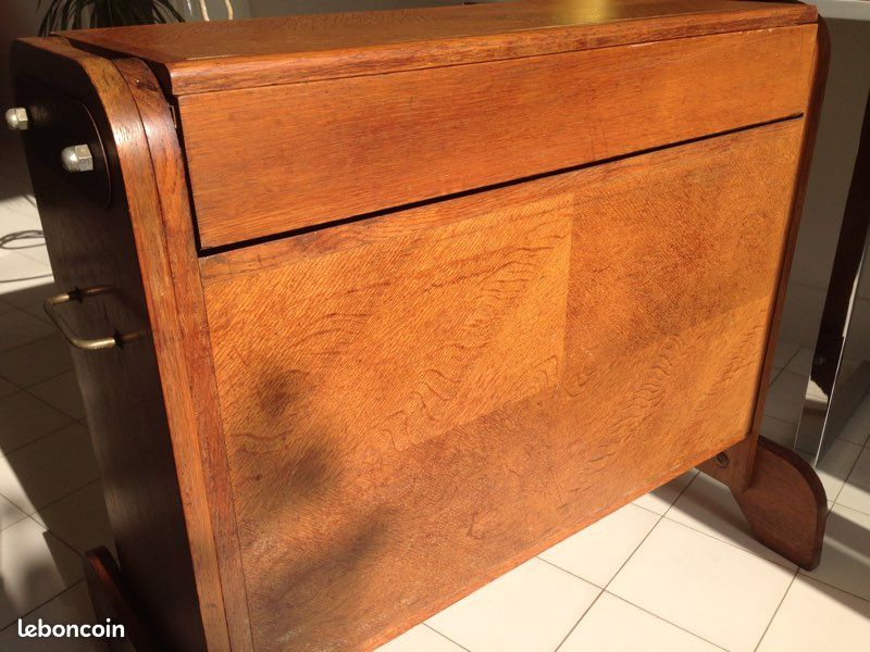 Bureau vintage double plateaux pliables en chaîne (image 3)