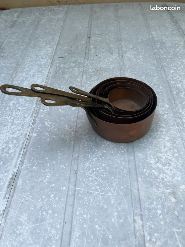 Lot de 5 petites casseroles en cuivre (image 2)