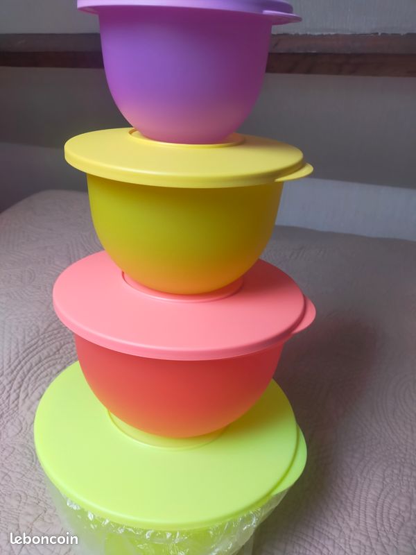 lot 4 Boîtes/bols gamme flash Tupperware TBE - FR