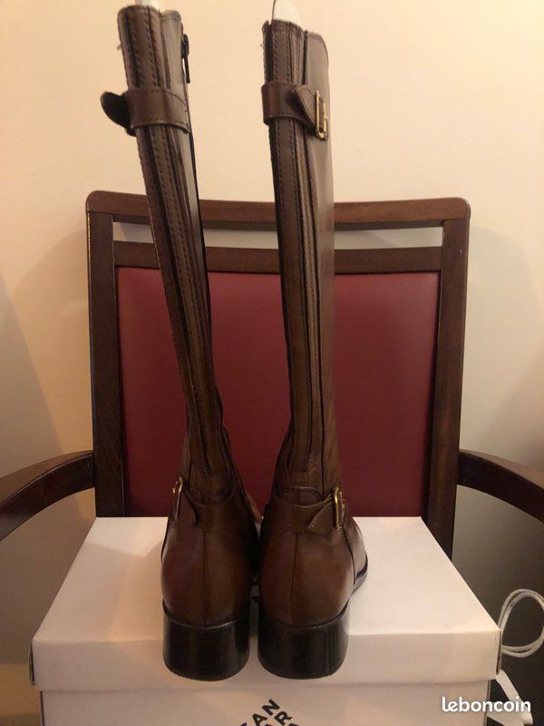Bottines San Marina En Cuir Marron - Taille 37 - Doublure Cuir - Talon 5 Cm - Occasion Très Bon état