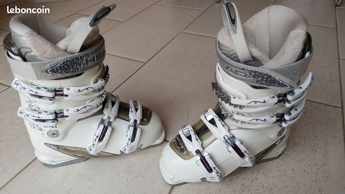Trés jolies chaussures de ski HEAD blanches et déco (femmes) (image 2)