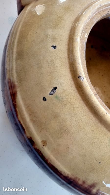Tripière / daubière en grès émaillé vintage – Made in France