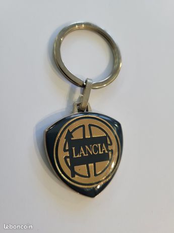 Porte-clés Sport GT LANCIA – Métal Argenté Et Polyester Noir Tissé – Livré Dans Sa Boîte Cadeau