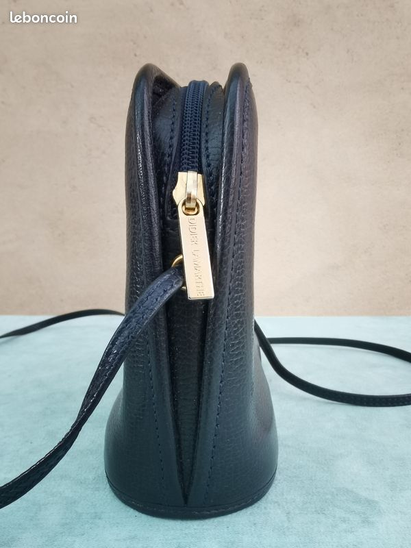 Sac à Dos Femme Didier Lamarthe - Taille Petite - Bleu Marine & Cuir - Occasion Comme Neuf