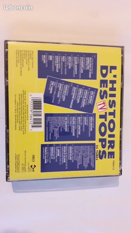 Double CD l'histoire des tops, 25 tubes, très bon état, très peu utilisé, 1990, (image 2)