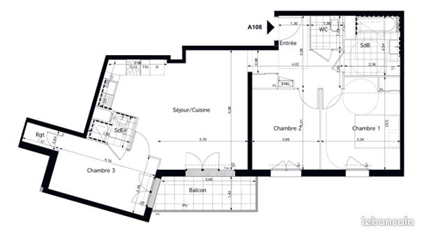 Appartement 4 pièces 77 m² · à Pontoise · 77,1 m² · 285 000 €
