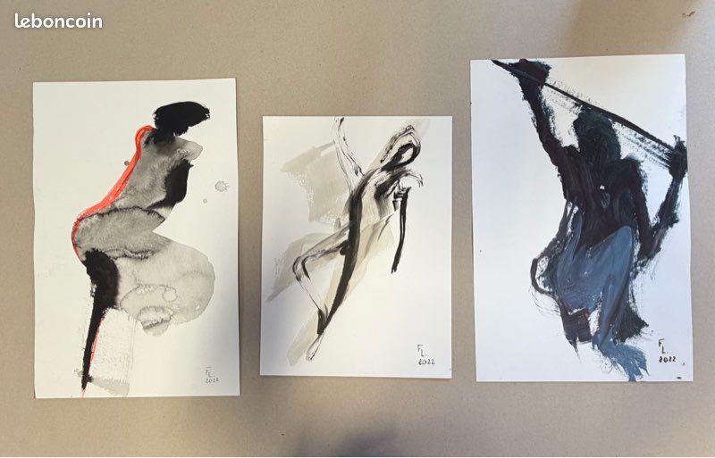 Direct atelier lot de 3 dessins originaux 32/50 (image 1)