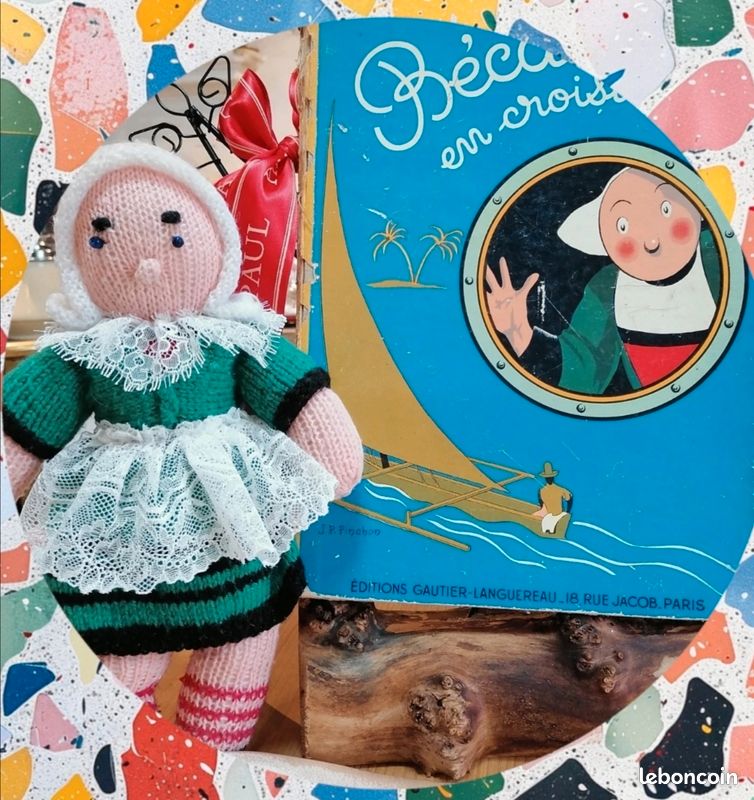 Livre Becassine 1951 et poupee Becassine fait main - Collection