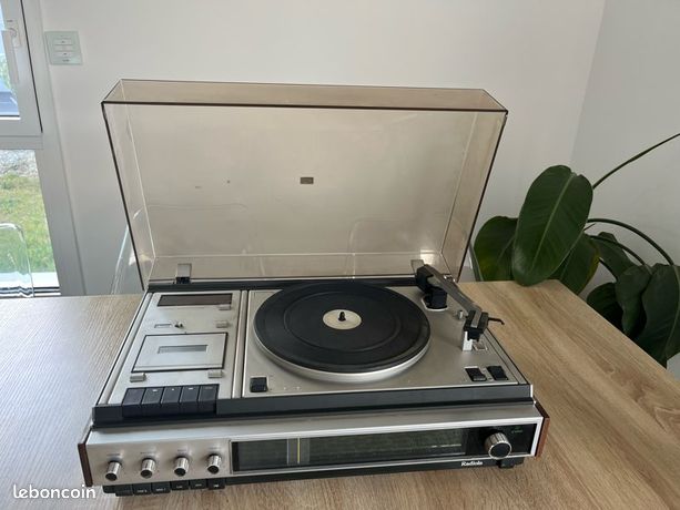 Platine vinyle et cassette Radiola vintage + 2 enceintes grundig - Photo, audio & vidéo