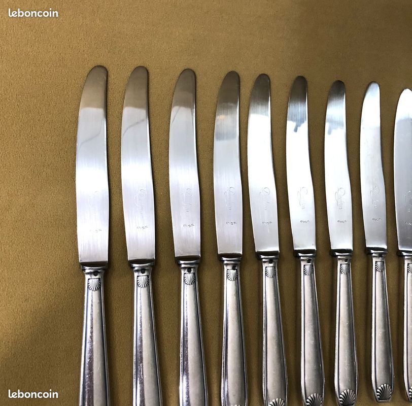 ERCUIS MODELE FILET 10 Couteaux A Entremet 20,5Cm Metal Argente Vers