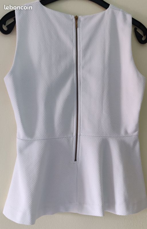 Top blanc à basque Taille L Excellent état (image 3)