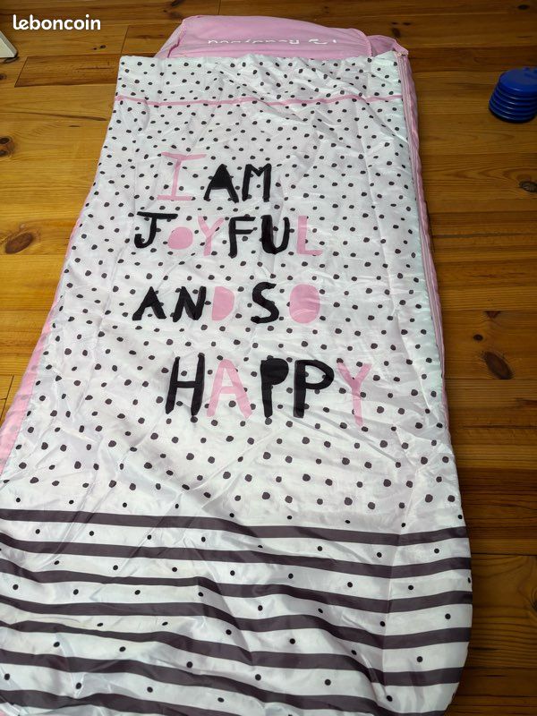Sac de couchage , duvet enfant, matelas gonflable, couette zippée (image 1)