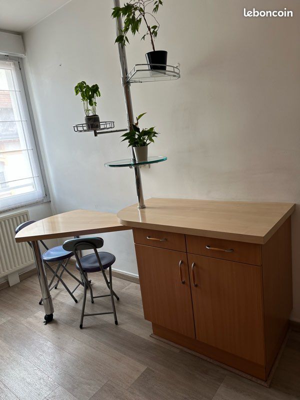 Vintage : Ensemble meuble + table amovible + colonne et chaises / Idéal pour petite cuisine (image 15)