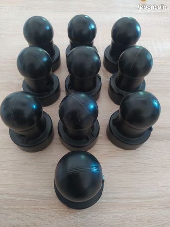 Lot De 6 Capuchons De Poteau Pour Trampoline – Diamètre 25 Mm, Noir, Résistant Aux UV Et Intempéries – Installation Sans Outil