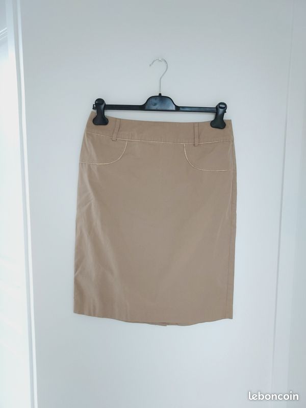 Tailleur veste 38 et jupe 40 Maison 1 2 3 beige et doré (image 2)