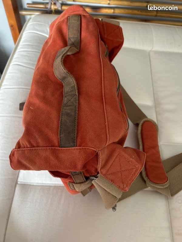 Sac à main, forme, cartable, nature et découvertes orange, et cuir (image 2)