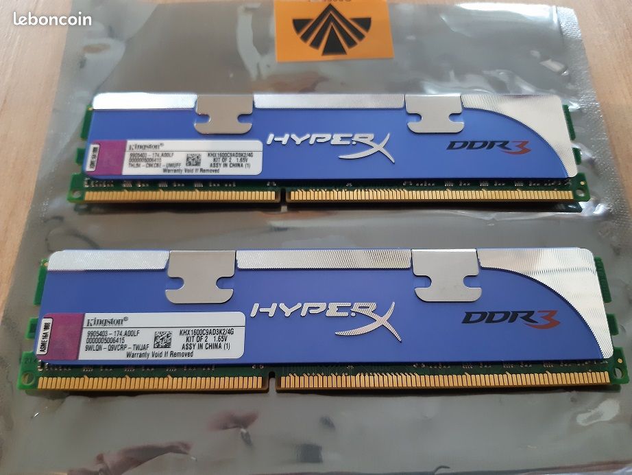 KIT 8Go RAM - 2x Kingston KHX1600C9AD3K2/4G Mémoire RAM DDR3 1600 4 Go HyperX Kit2 (image 4)
