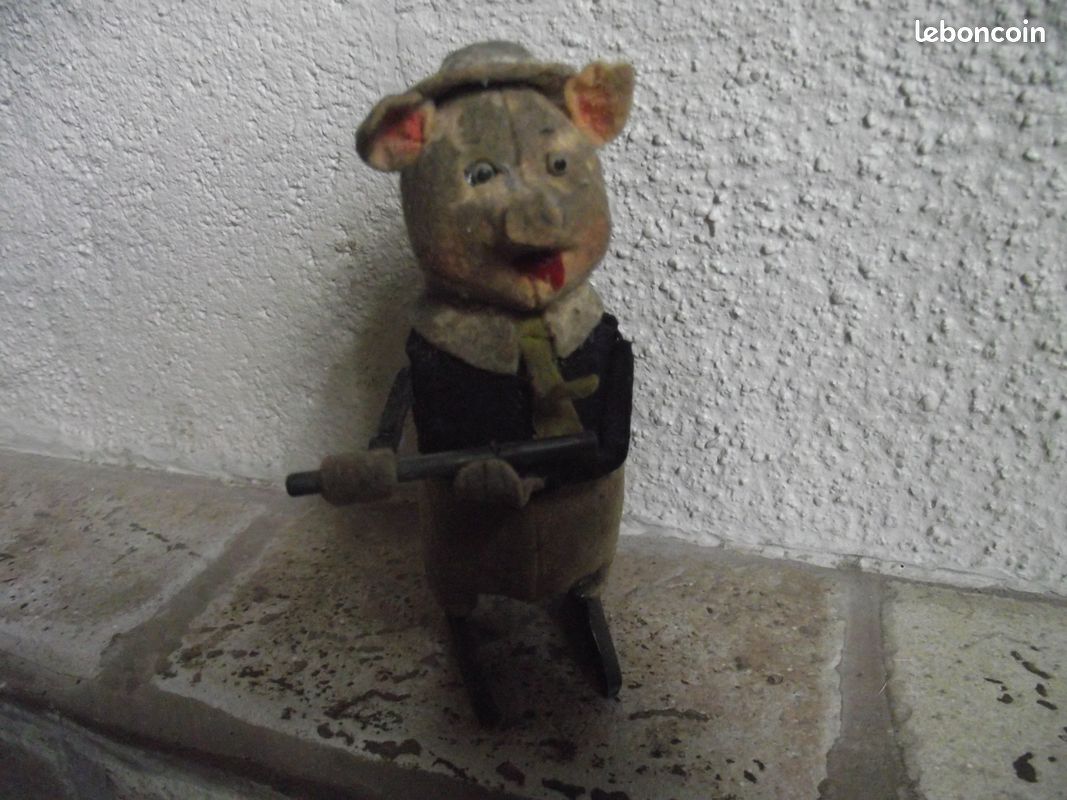 Automate SCHUCO - Cochon Flûtiste - Jouet Mécanique Vintage