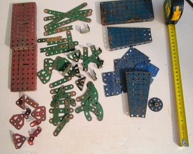 Lot MECCANO France Ancien – Roues, Pièces Métal, Carton Peint Collectionneur