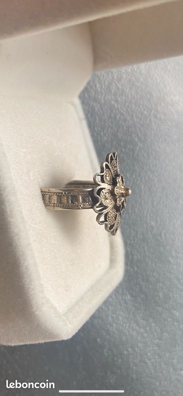 Bague De Fiançailles Vintage 1970 Argent 925 Et Zirconium Cubique - Taille 54 - Neuf
