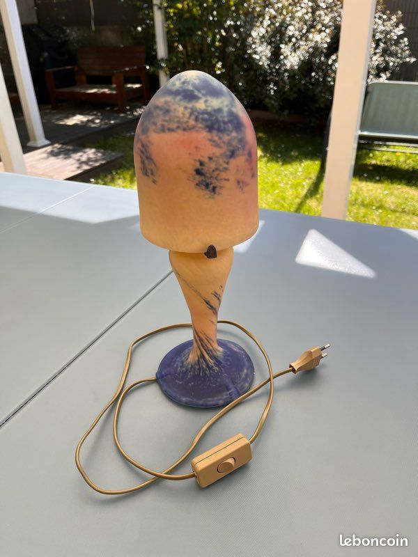 Superbe lampe en verre marmoréen de type Daum (image 2)
