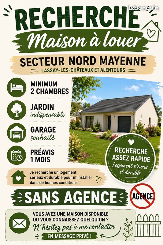 Maison 3 pièces 80 m² · à Montreuil-Poulay · 80 m² · 700 €/mois