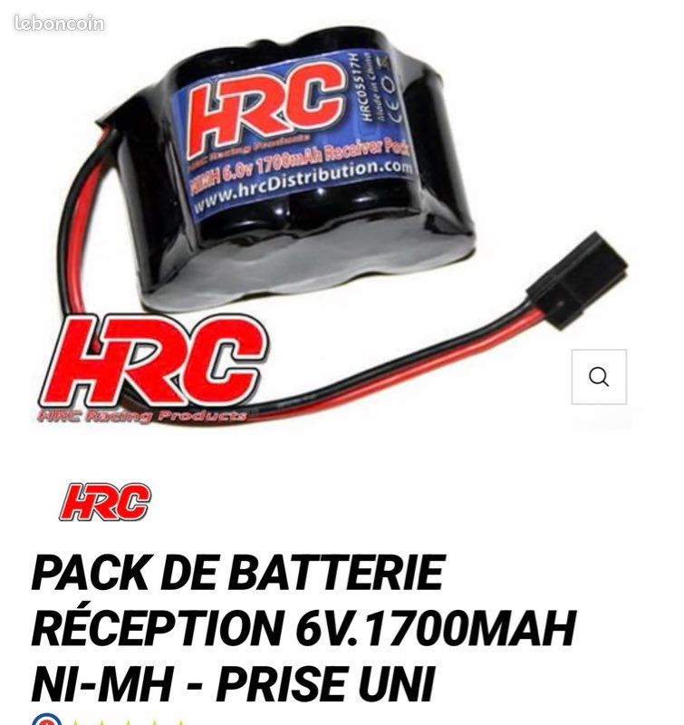 Accu batterie 1700mah HRC pour récepteur modélisme (image 1)
