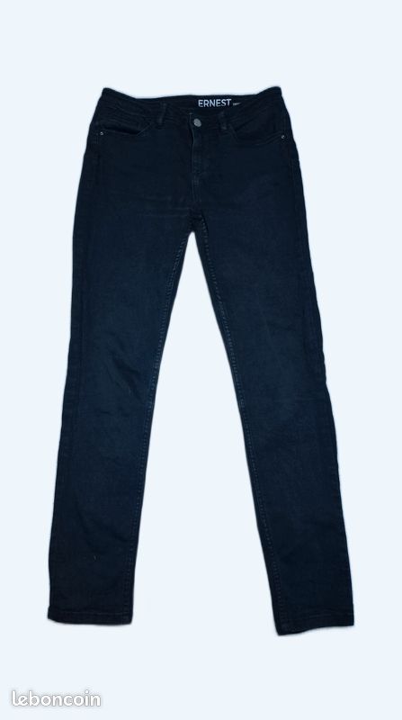 Jean Noir Homme Einstein Taille 38 - Coupe Skinny Slim - Neuf Sans Étiquettes