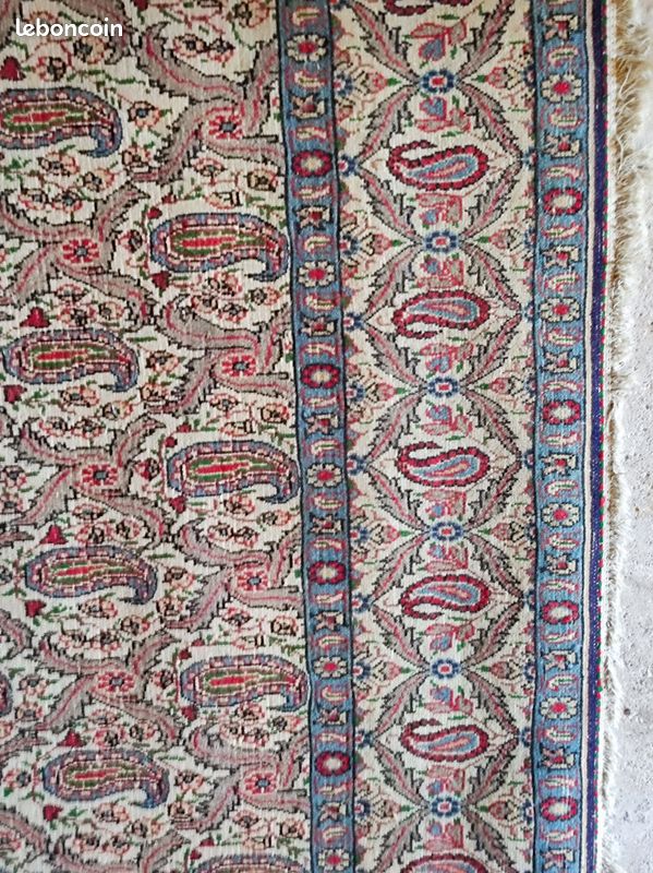 Grand tapis avec franges vieux vintage bohème 207,50 x 123 cm (image 2)