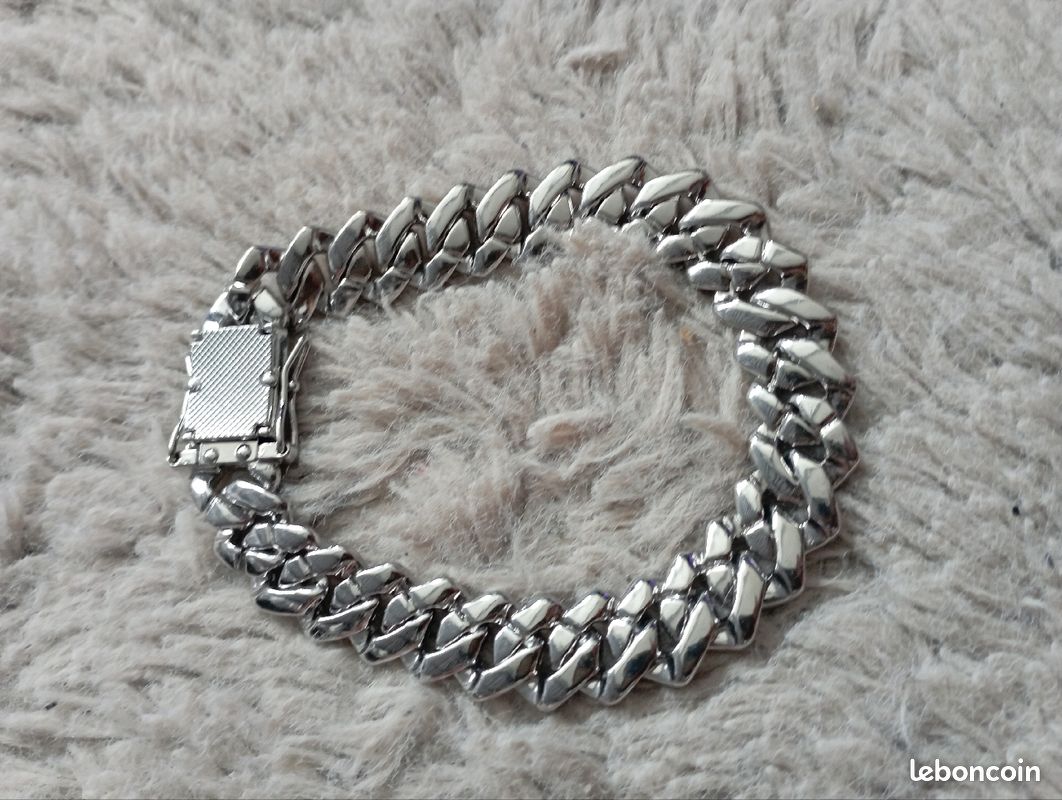 Bracelet maillage cubain réversible (image 4)