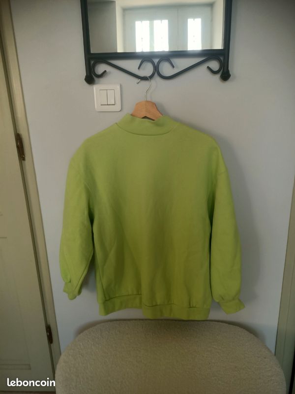 Sweat à Capuche Femme Bershka Vert Taille S – Graphique, Coton Mélangé, Raglan